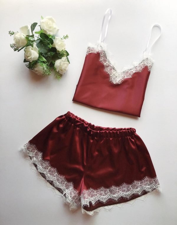 Pijama saten corto